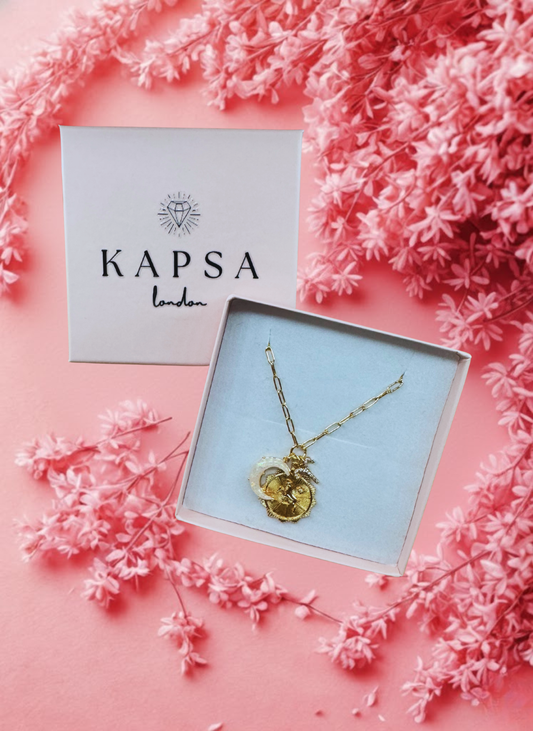 Aries Zodiac Necklace – Horoscope Pendant with Moon & Celestial Charms