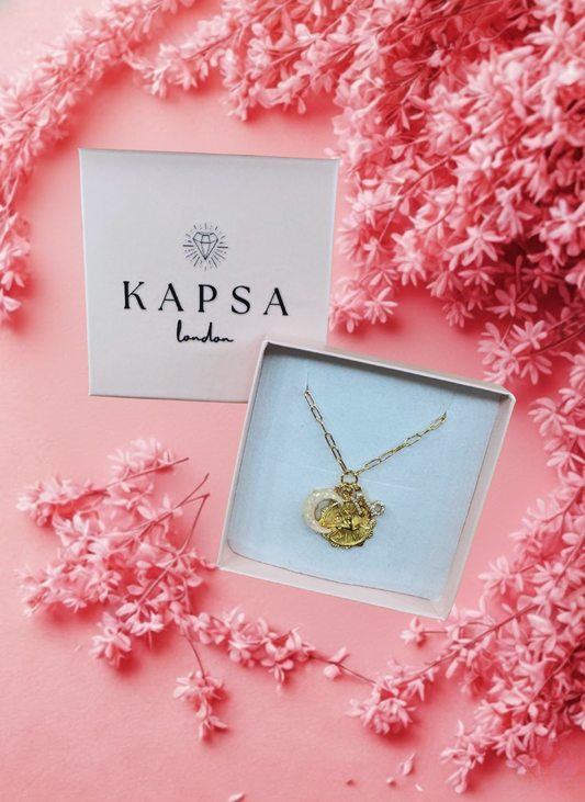 Capricorn Zodiac Necklace – Horoscope Pendant with Moon & Celestial Charms