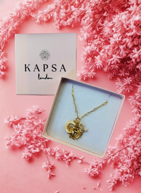 Leo Zodiac Necklace – Horoscope Pendant with Moon & Celestial Charms