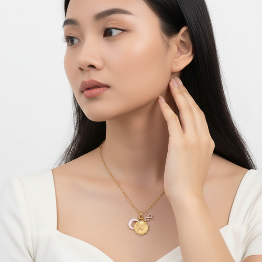 Leo zodiac necklace – horoscope pendant with celestial charms