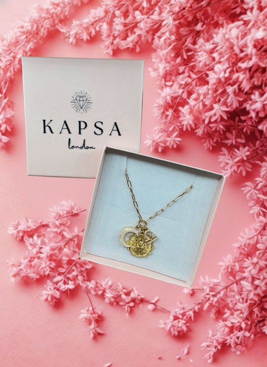 Libra Zodiac Necklace – Horoscope Pendant with Moon & Celestial Charms