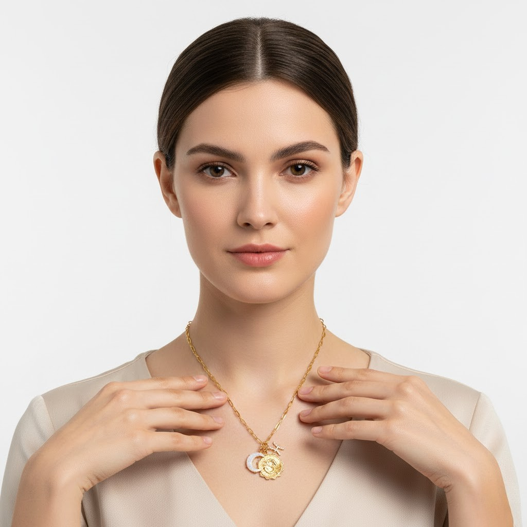 Pisces Zodiac Necklace – Horoscope Pendant with Moon & Celestial Charms