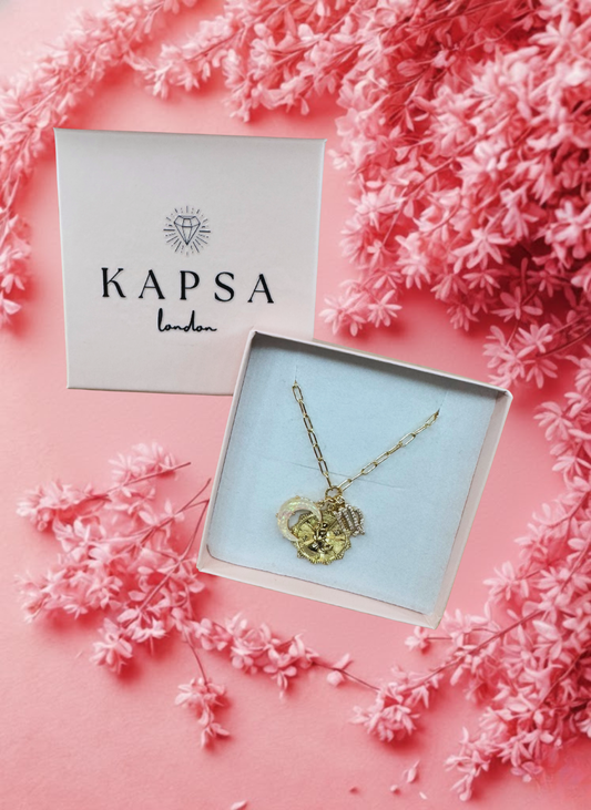 Virgo Zodiac Necklace – Horoscope Pendant with Moon & Celestial Charms